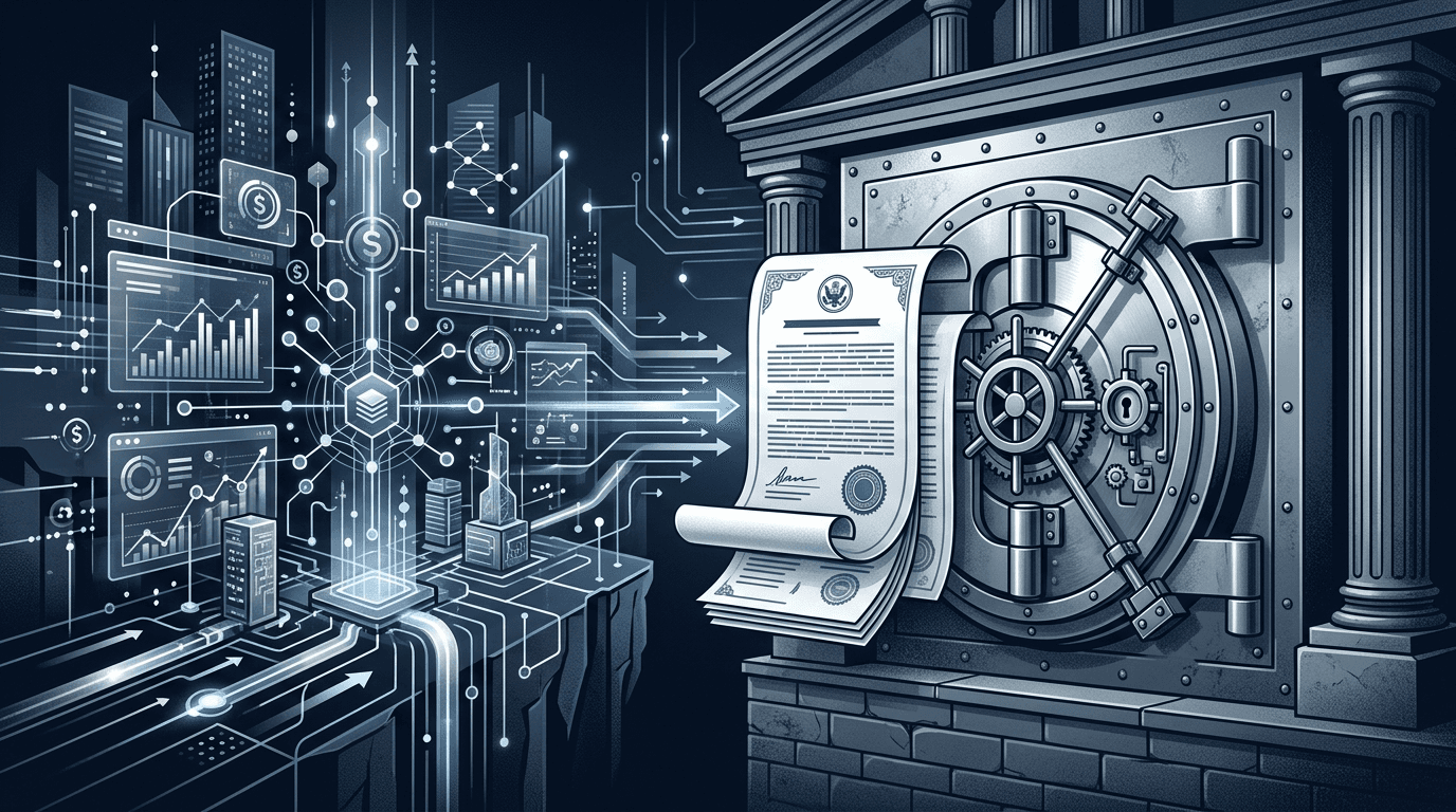Digital treasury platform connected to a traditional bank for startup financial services